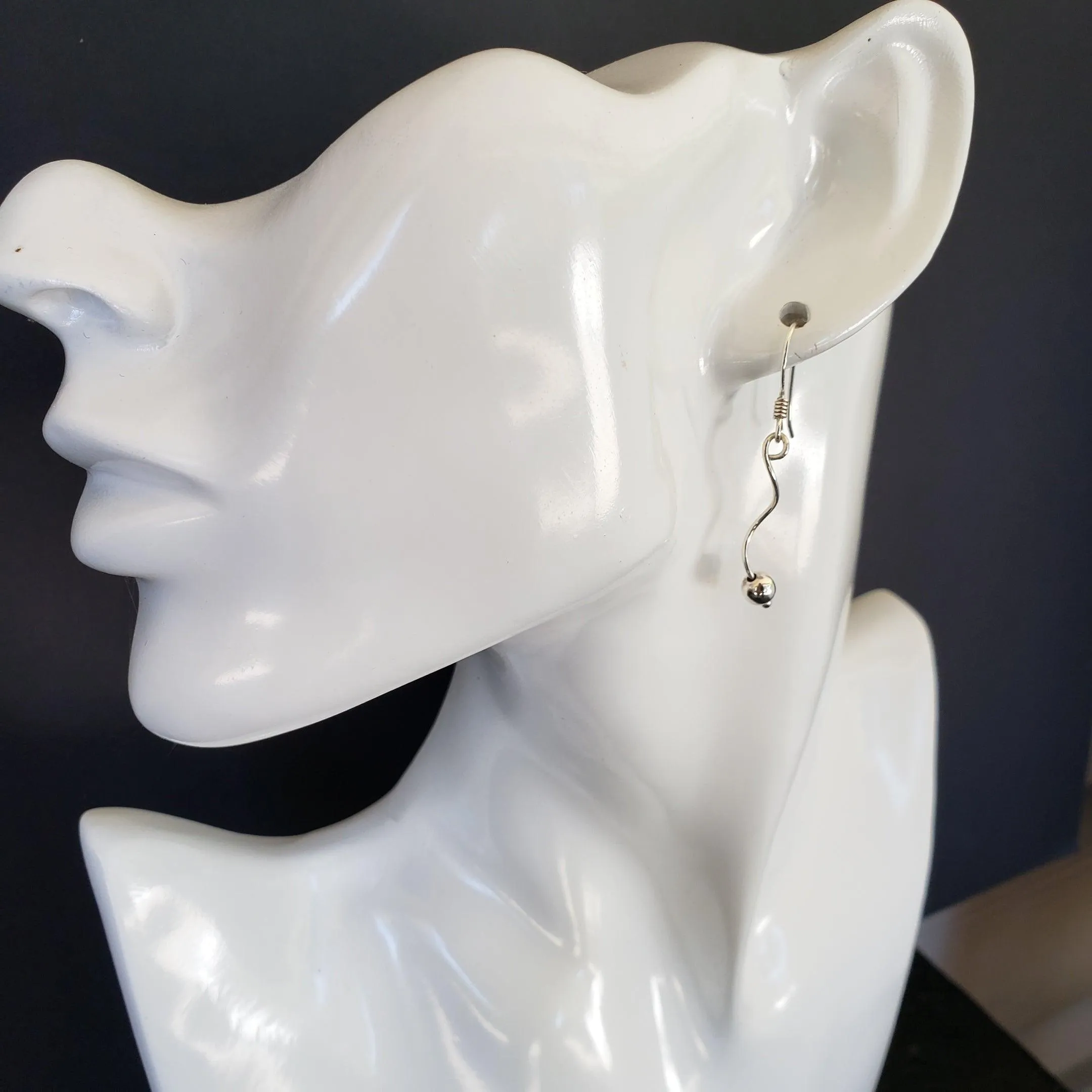 Silver squiggle earrings