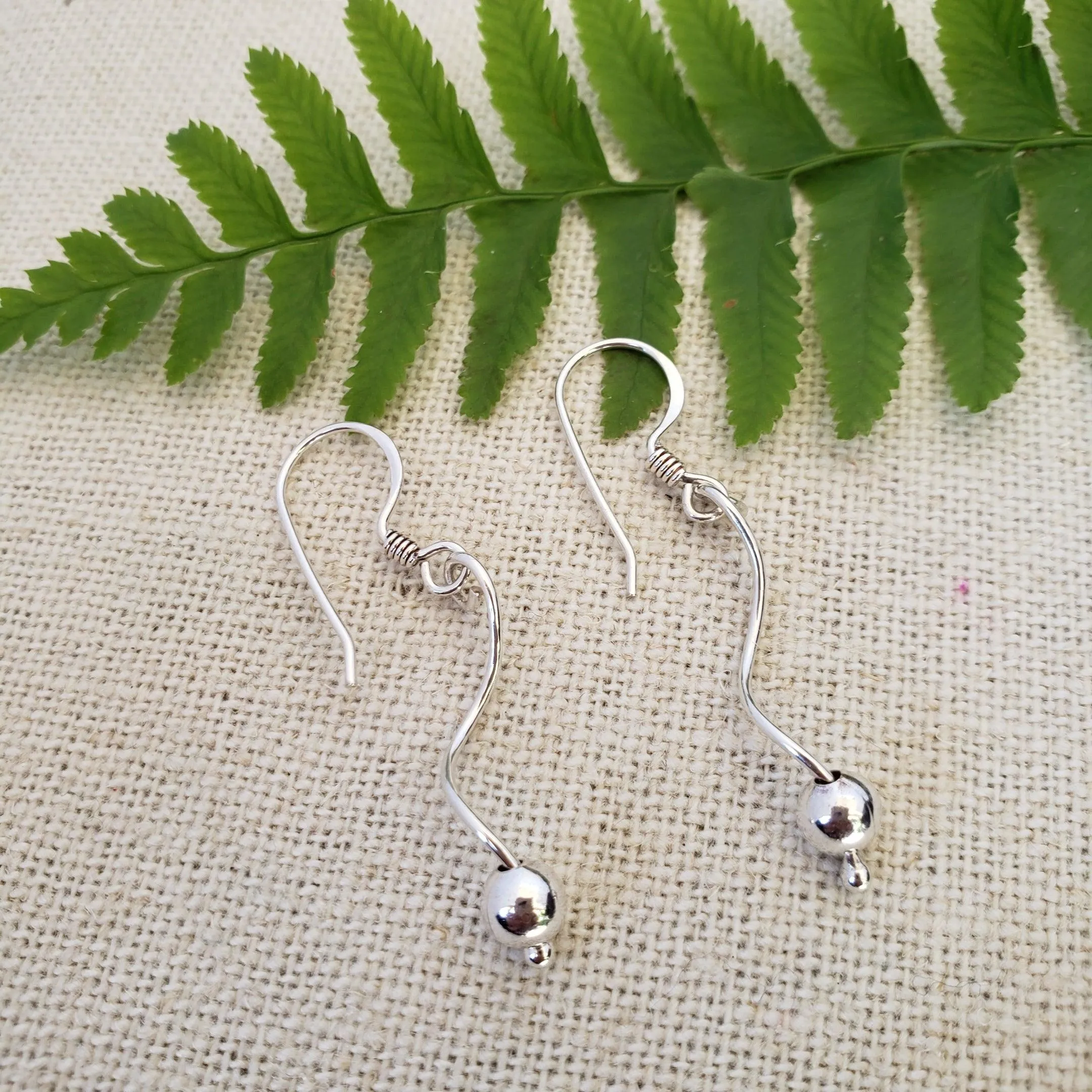 Silver squiggle earrings