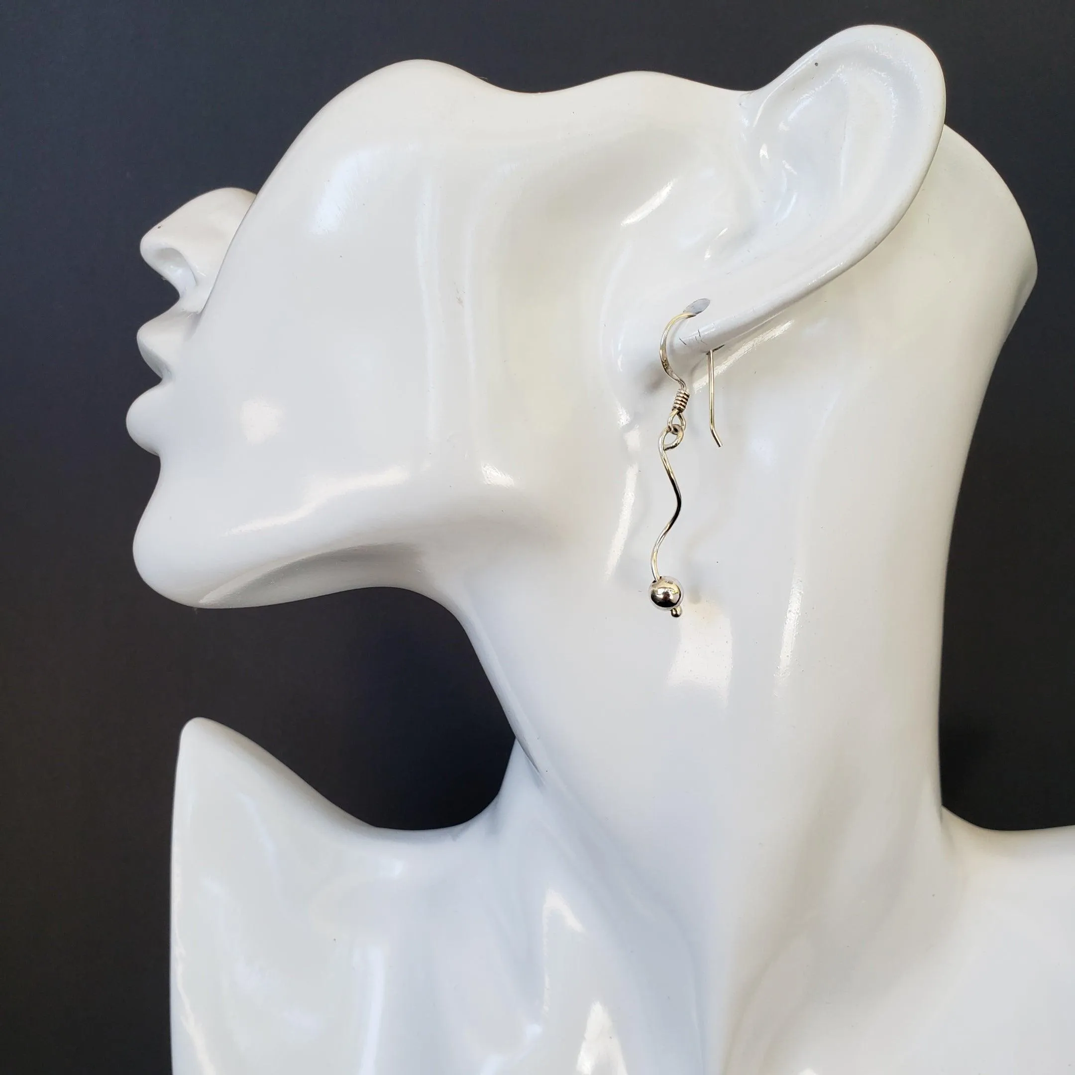 Silver squiggle earrings