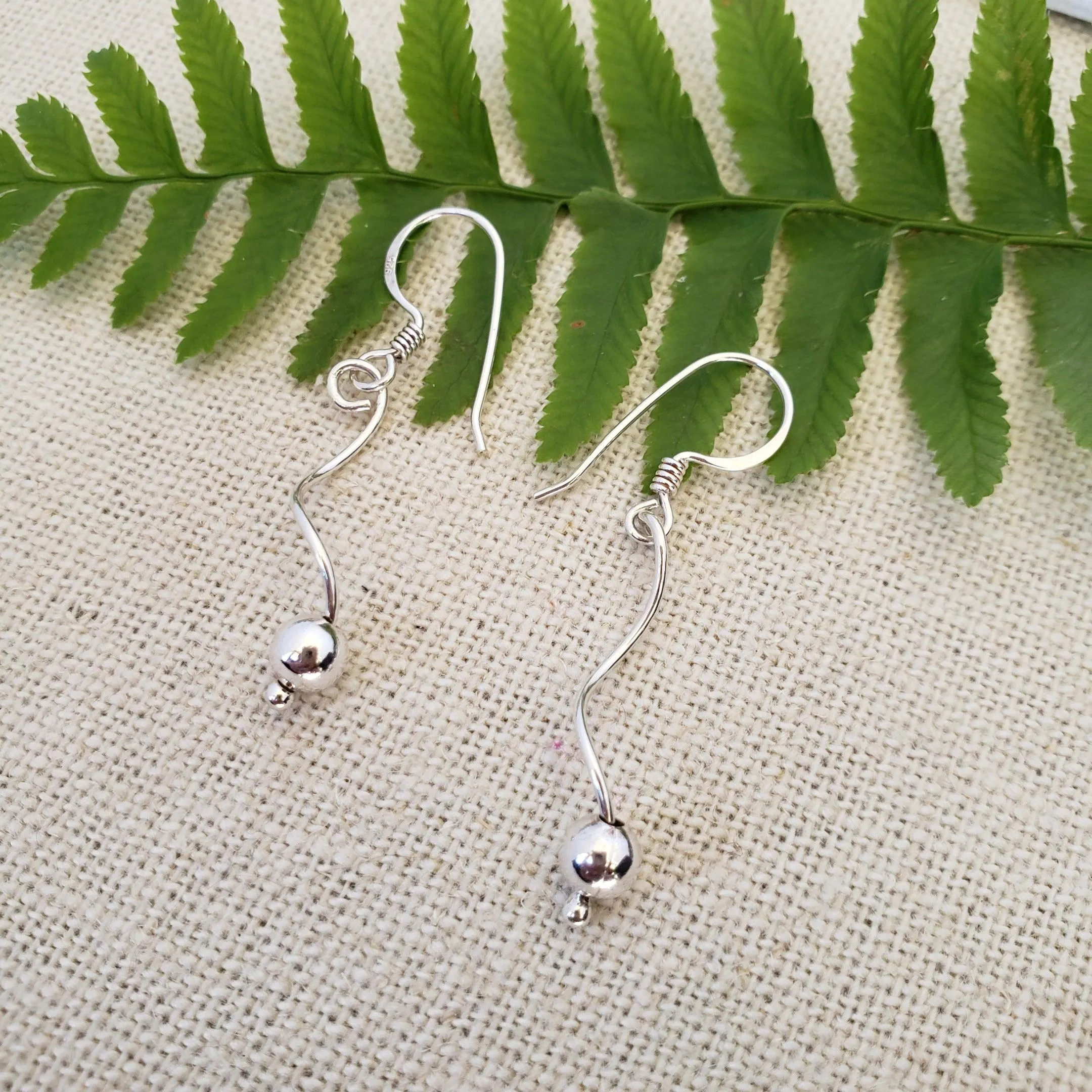 Silver squiggle earrings