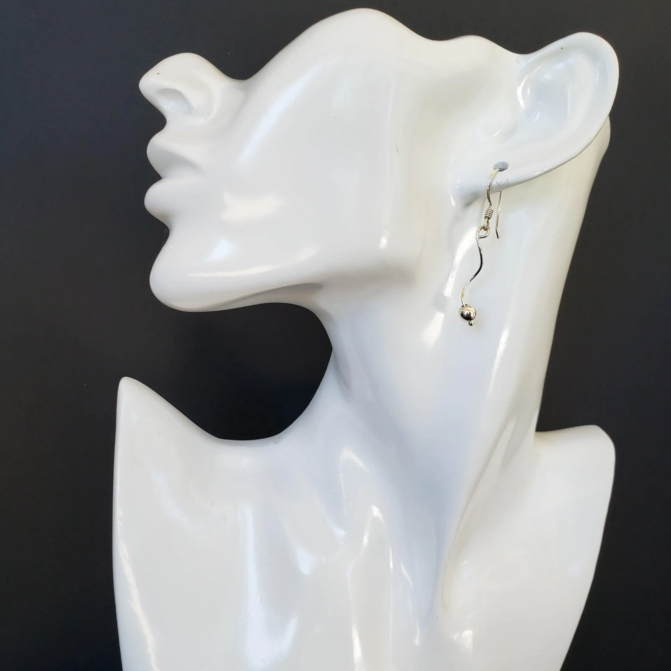 Silver squiggle earrings