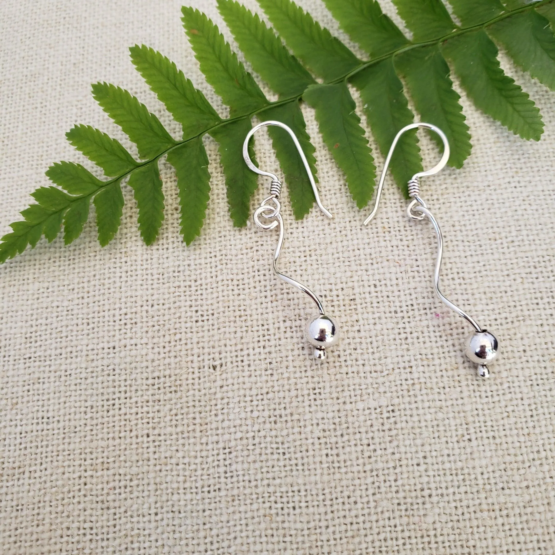 Silver squiggle earrings