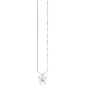 Silver Zirconia White Butterfly Necklace KE2101-051-14-L45V