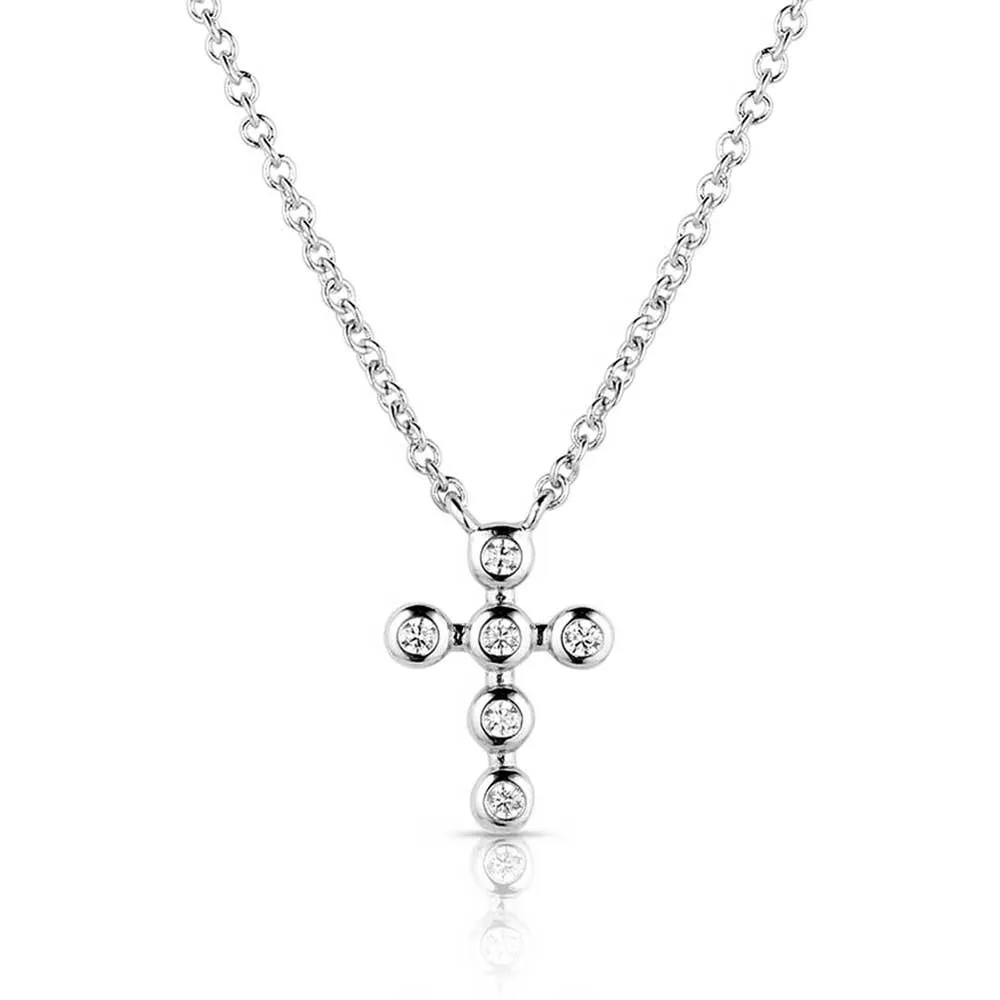 Simple Belief Crystal Cross Necklace