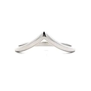 Simple Contoured Wedding Band in 14k White Gold