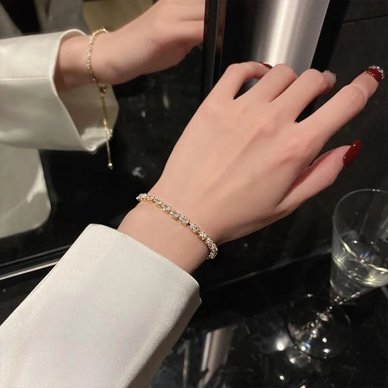 Simple Luxury Shiny AAA  Cubic Zirconia Diamonds Elegant Bracelet