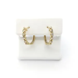 Single-Row Diamond Huggie Earrings (14K)