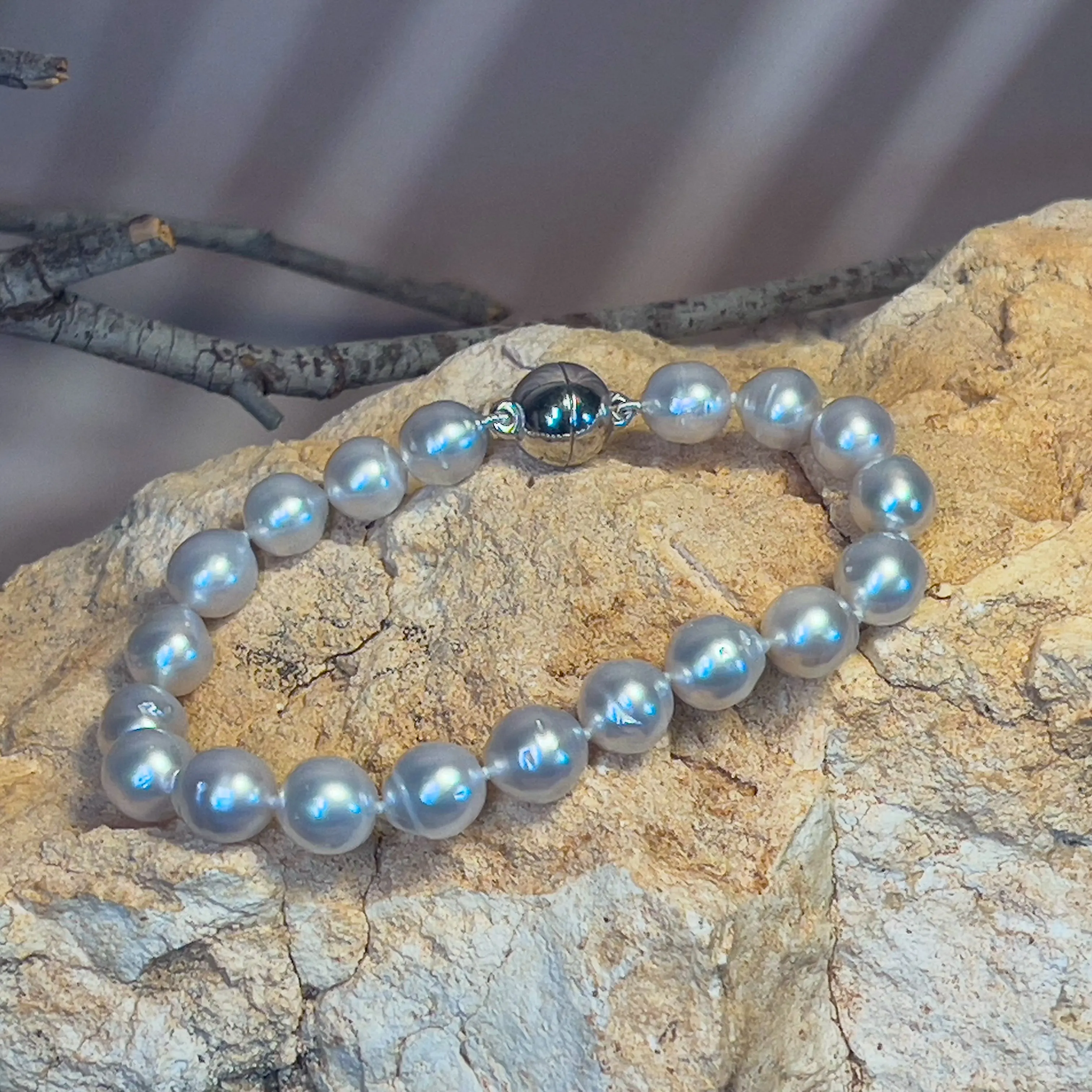 South Sea Pearl bracelet 8-8.5mm silver clasp