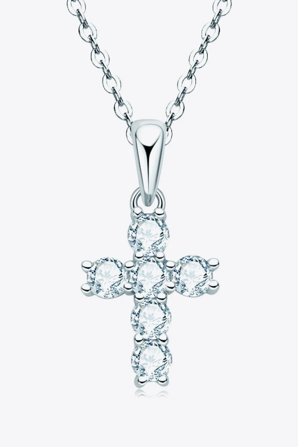 Sparkling Allure Moissanite Cross Pendant Necklace