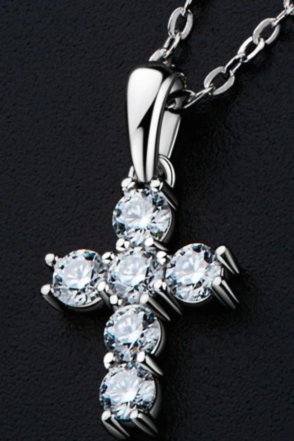 Sparkling Allure Moissanite Cross Pendant Necklace
