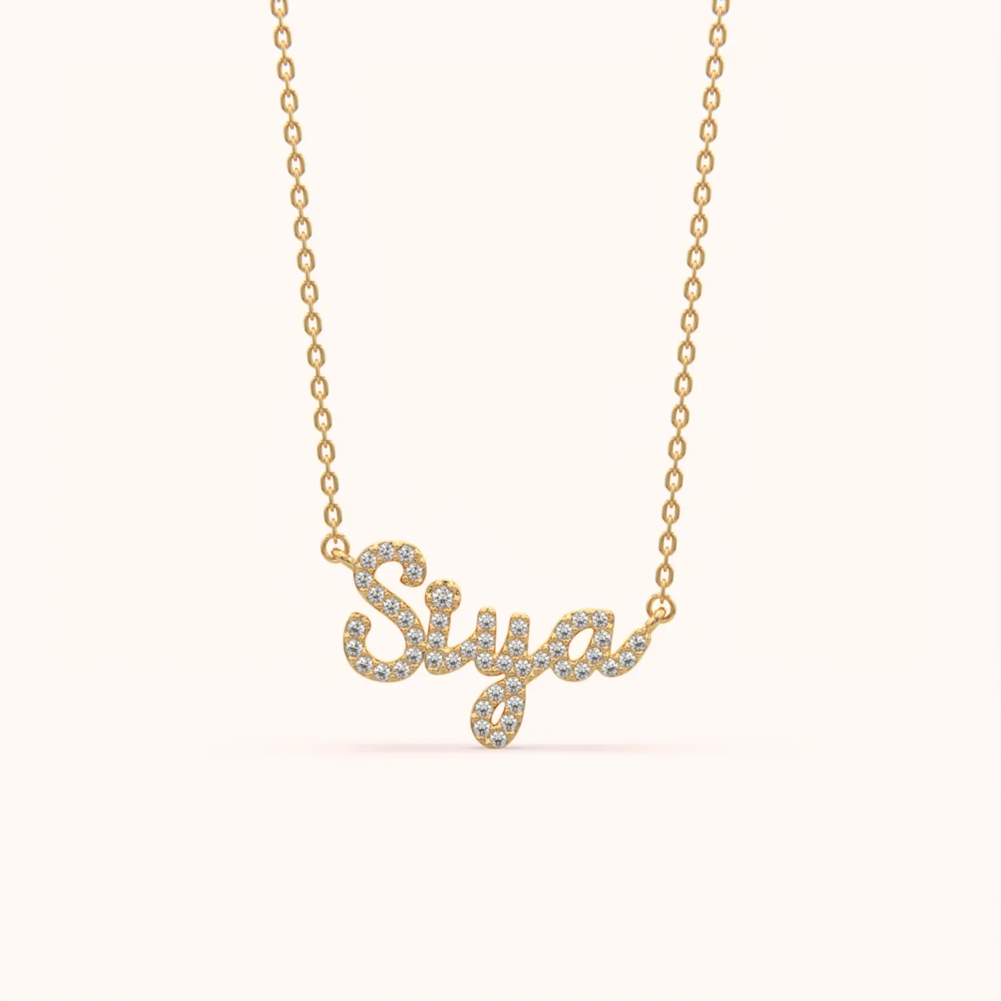 Sparkling Diamond Name Necklace