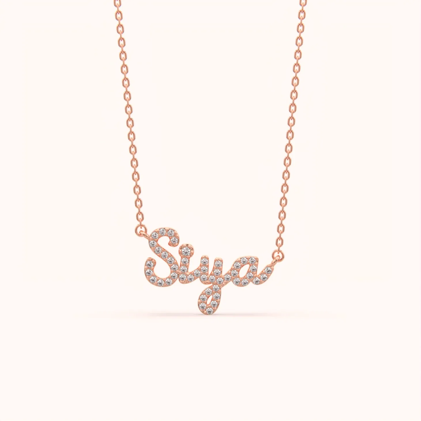 Sparkling Diamond Name Necklace
