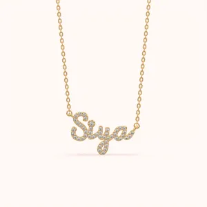 Sparkling Diamond Name Necklace