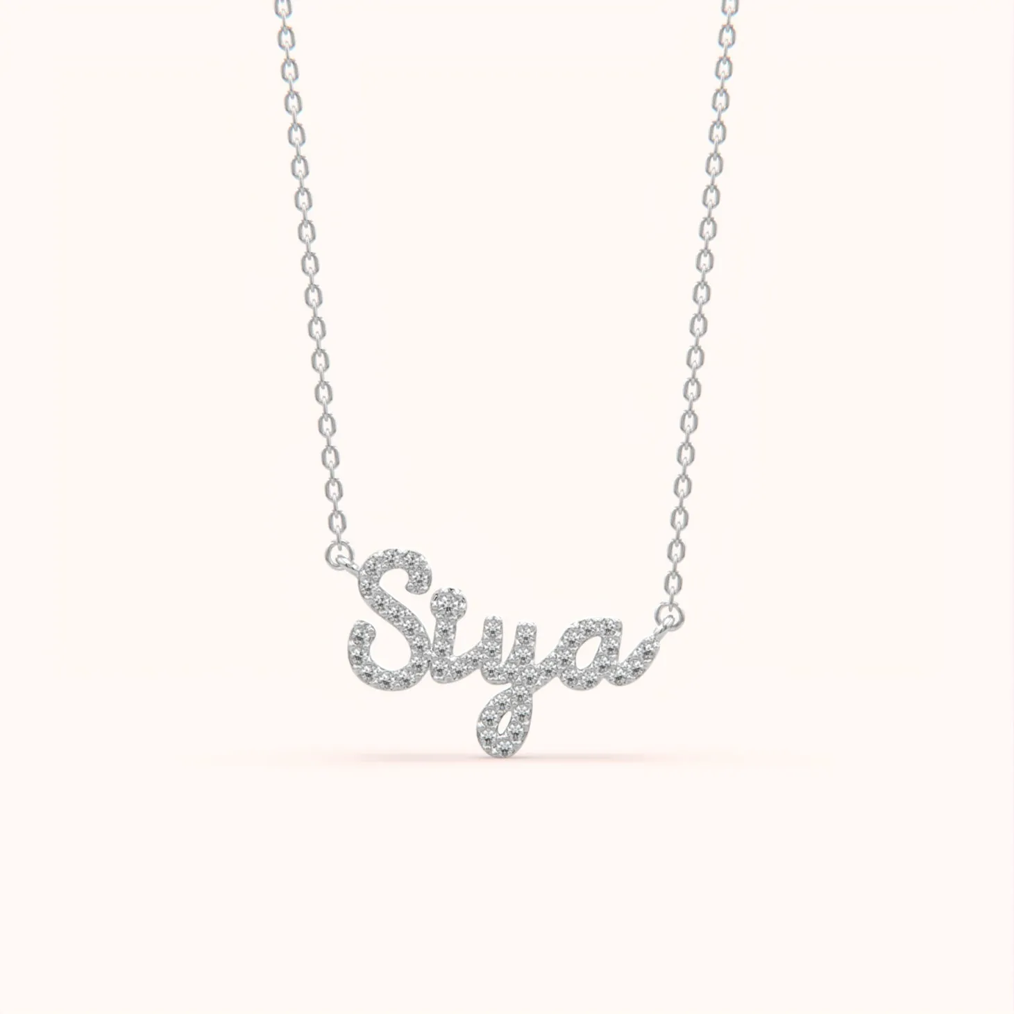 Sparkling Diamond Name Necklace