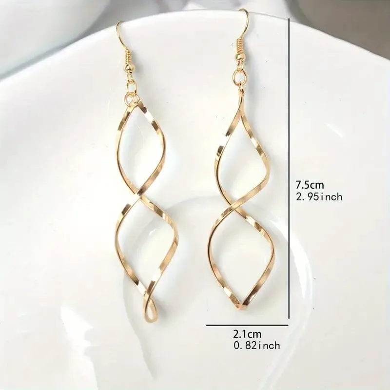 Spiral Design Dangle Earrings