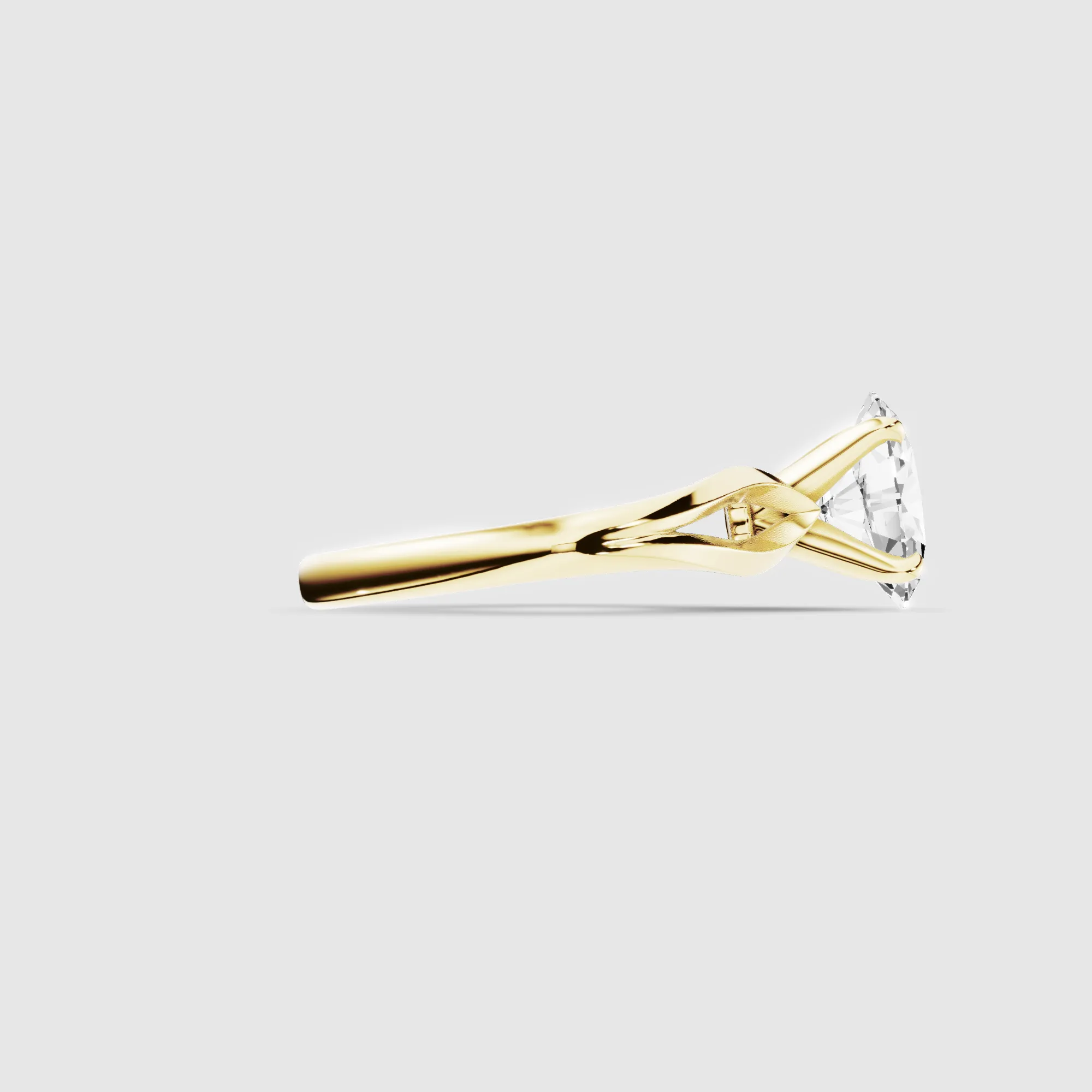 Split Shank Solitaire Ring-Oval
