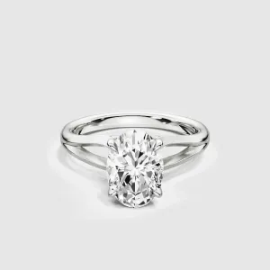 Split Shank Solitaire Ring-Oval