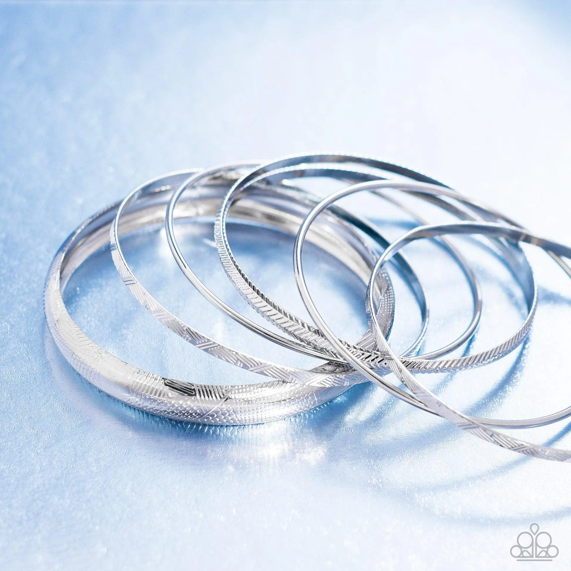 Stackable Stunner - Silver Bracelet-Paparazzi