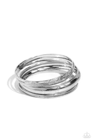 Stackable Stunner - Silver Bracelet-Paparazzi