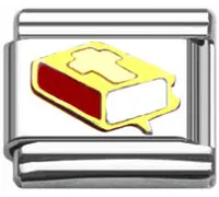 Stainless Steel 9mm Shiny Link with Bible for Italian Charm Bracelet