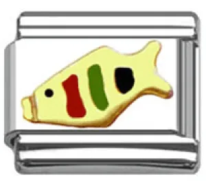 Stainless Steel 9mm Shiny Link with Tropical Fish for Italian Charm Bracelet