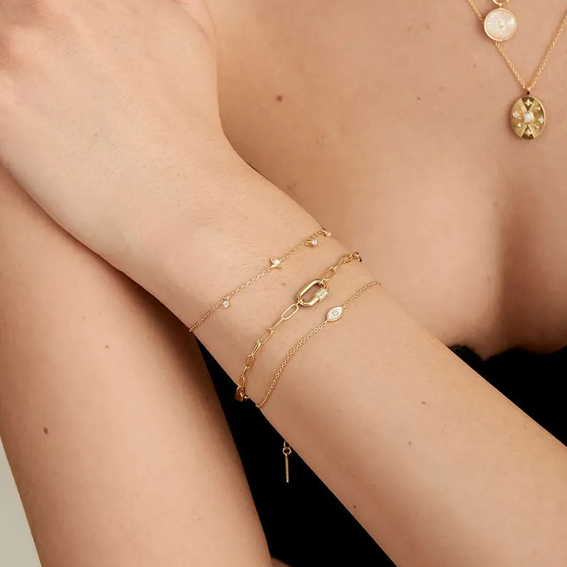 Star Kyoto Opal Sterling Silver Bracelet plated in 14K Gold