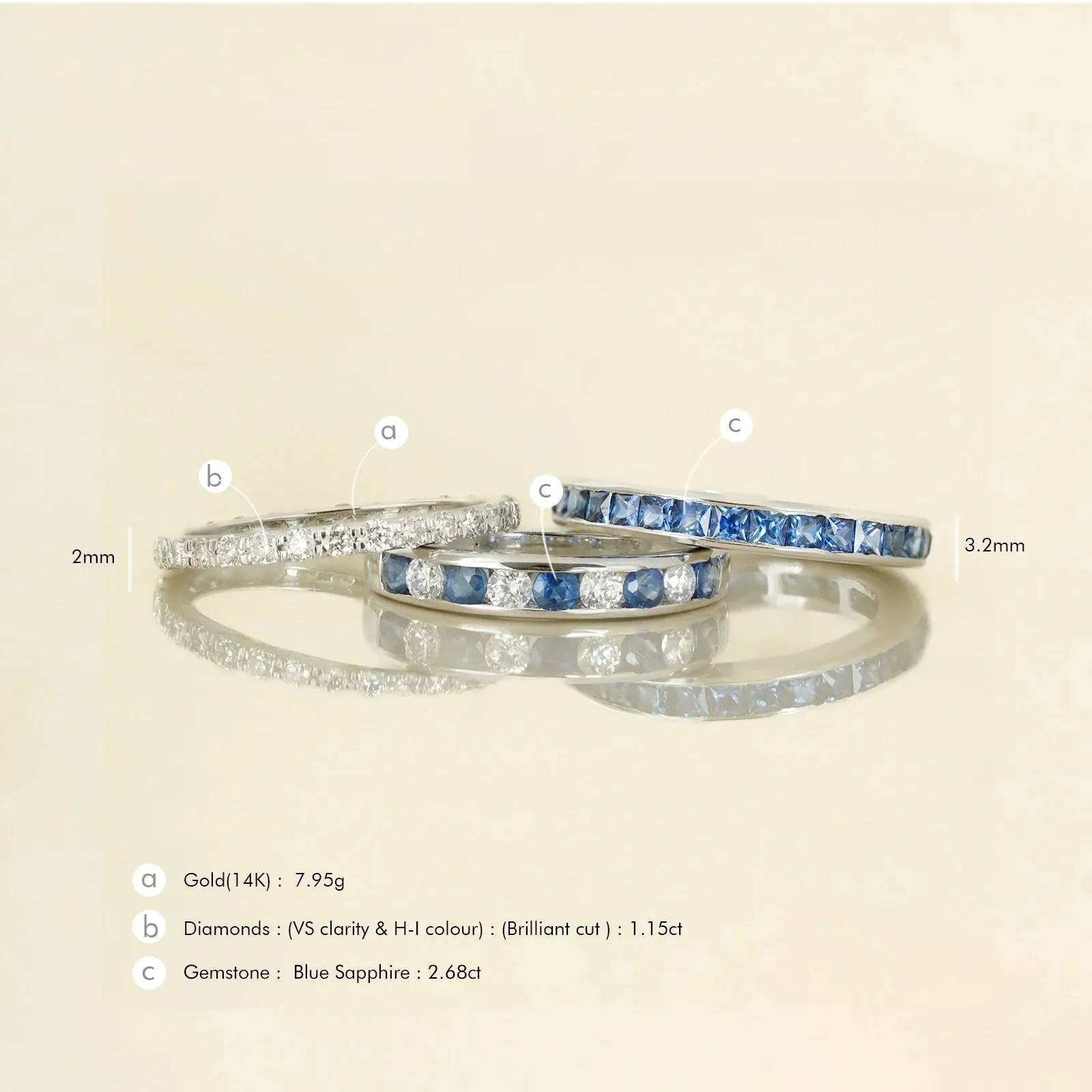 Stella Blue Sapphire Ring Set