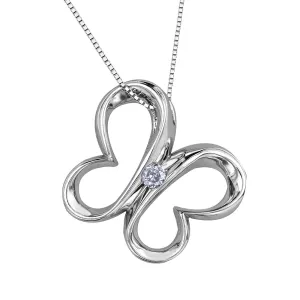 Sterling Silver and Canadian Diamond Butterfly Pendant
