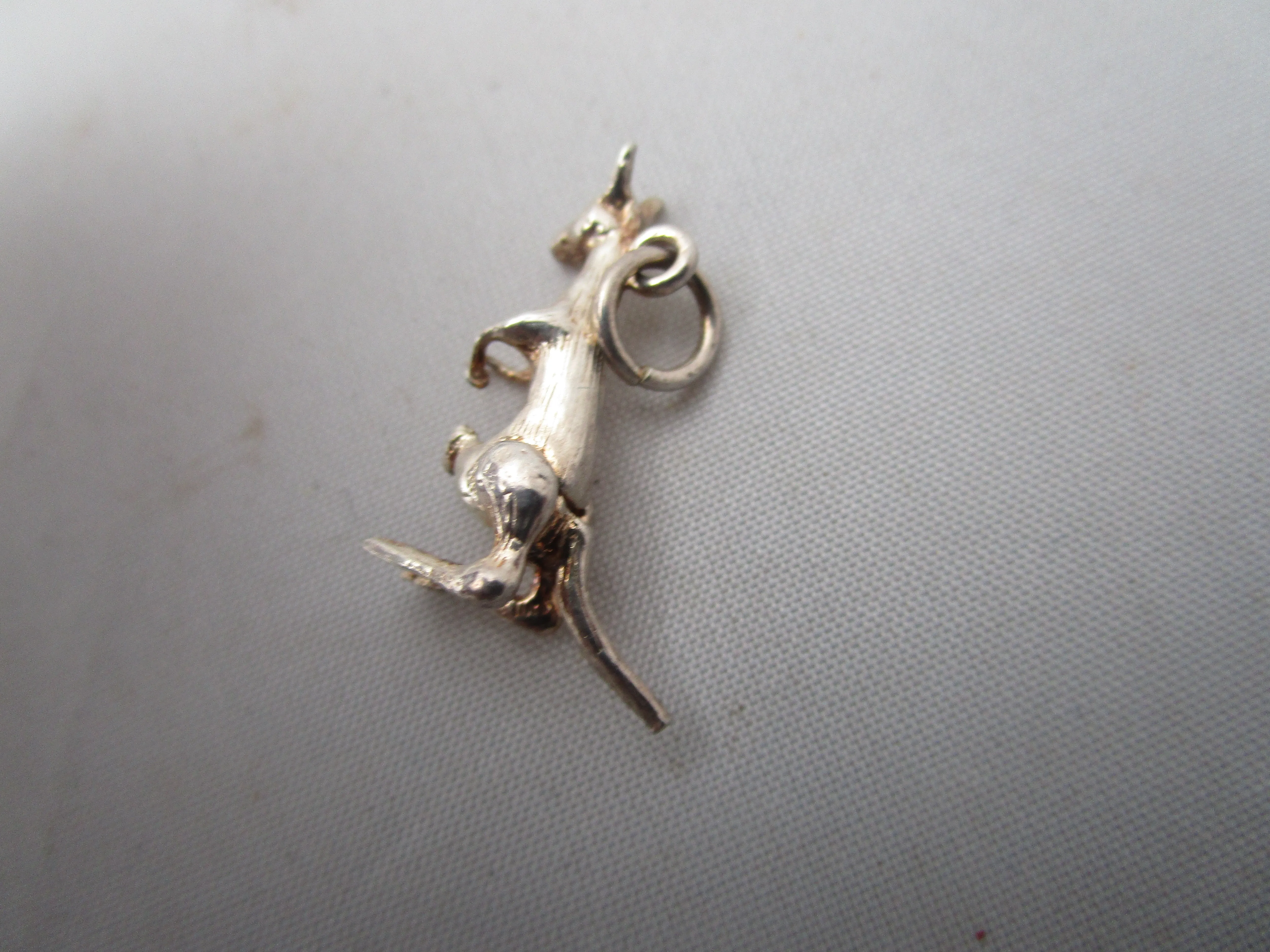 Sterling Silver Articulated Kangaroo With Joey Charm Pendant Vintage c1980