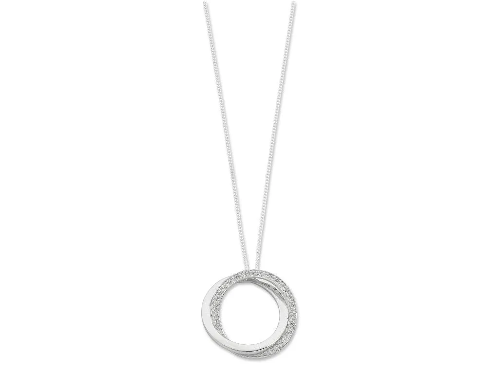 Sterling Silver Double Circle Necklace