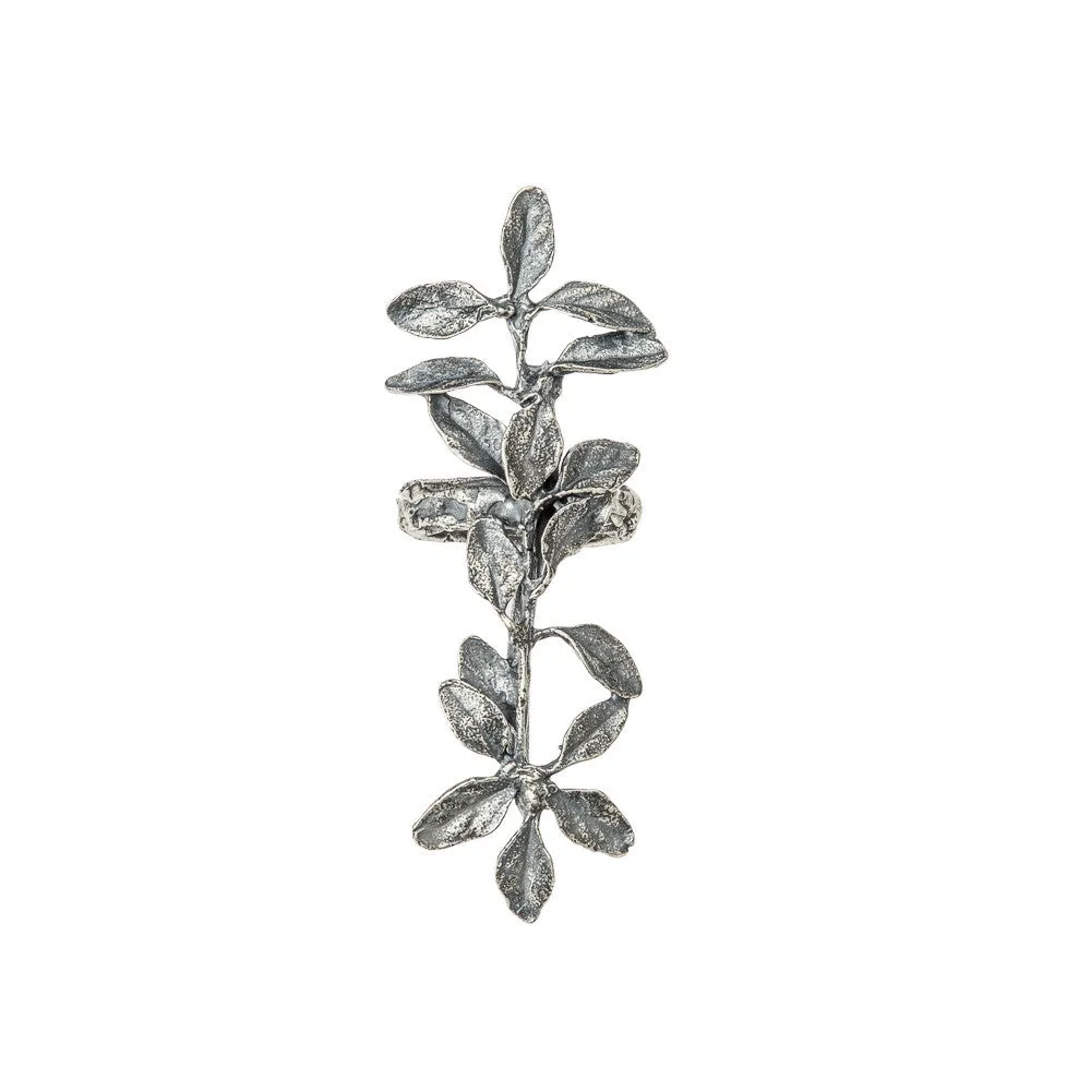 Sterling Silver Long Leaf Ring
