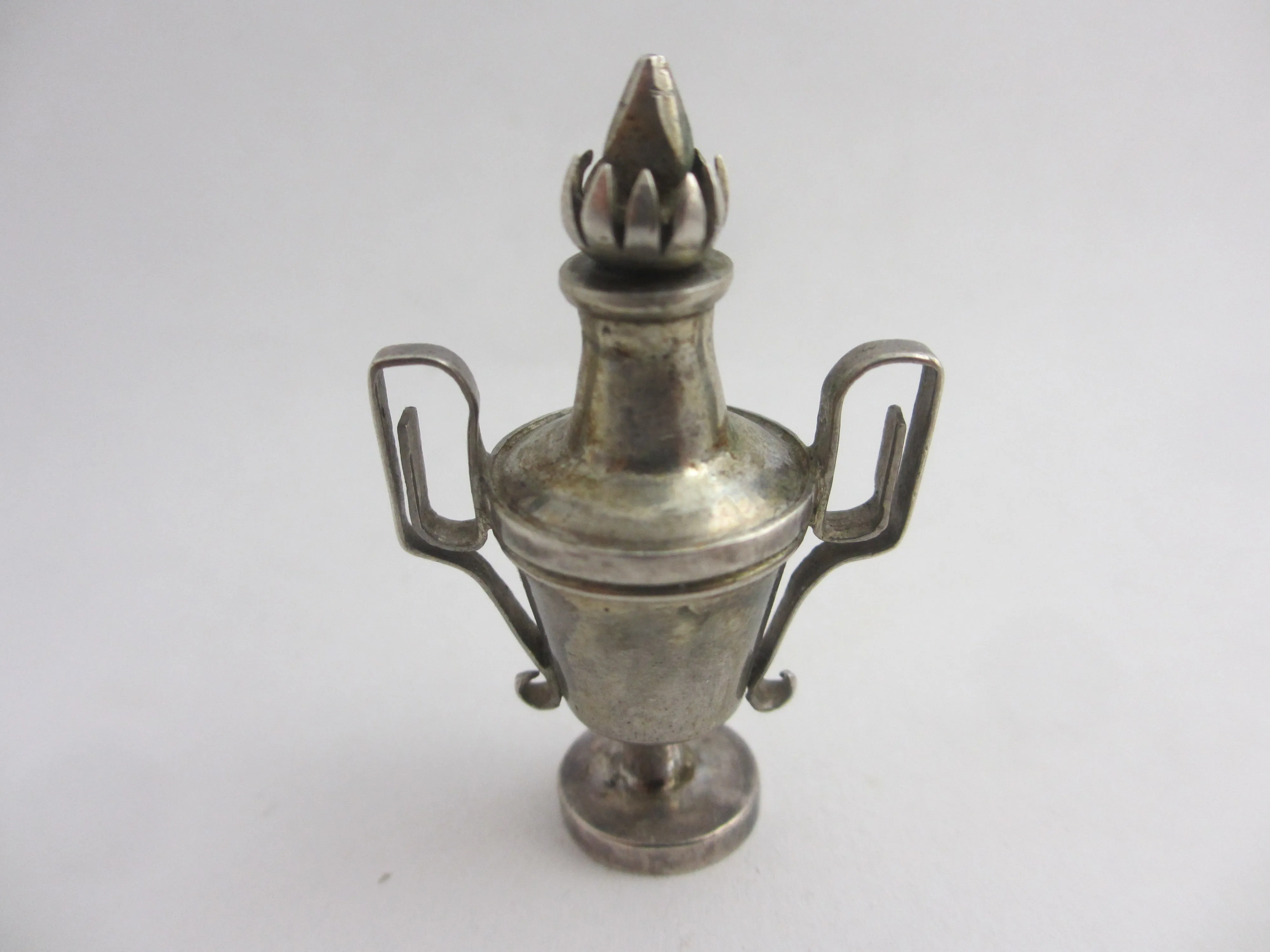 Sterling Silver Urn or Vase Scent Bottle Pendant Vintage Art Deco