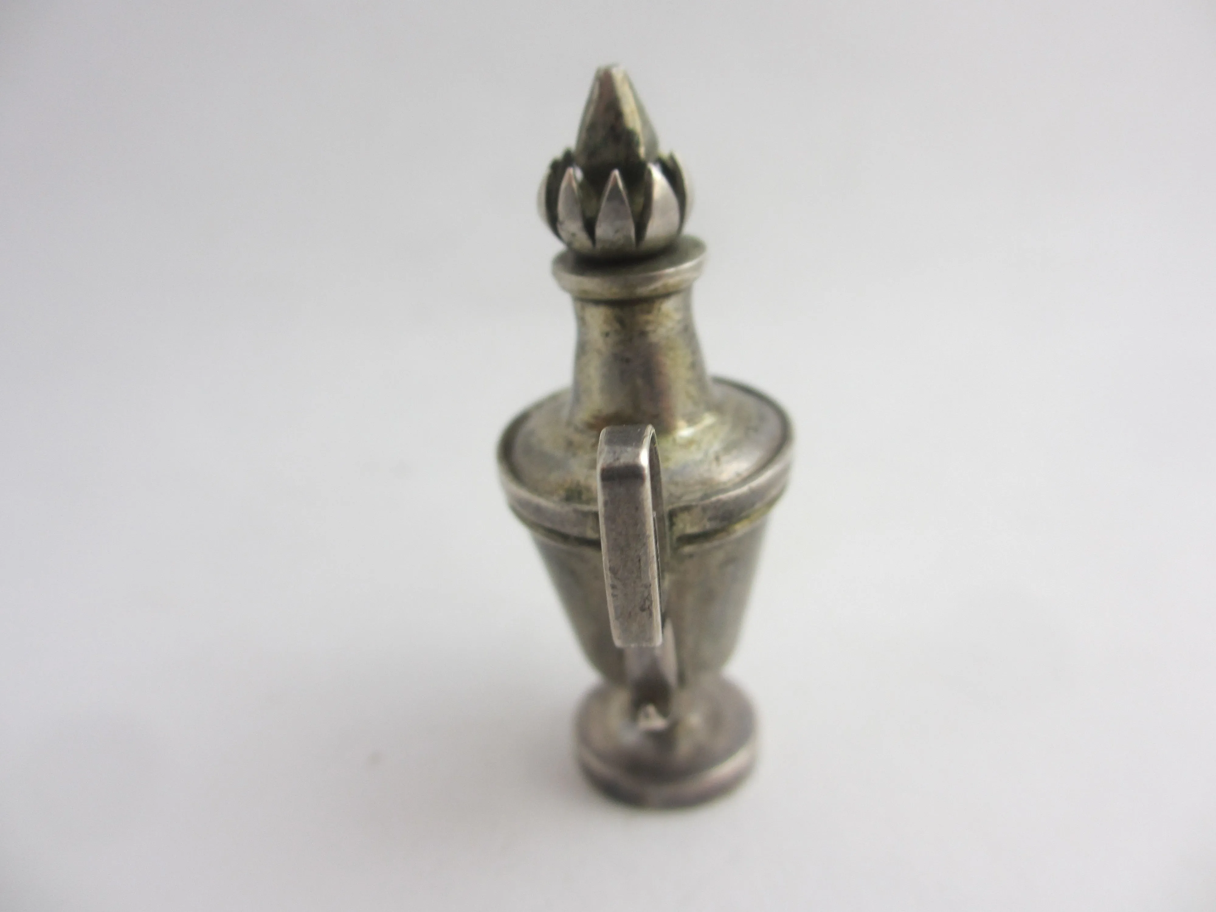 Sterling Silver Urn or Vase Scent Bottle Pendant Vintage Art Deco