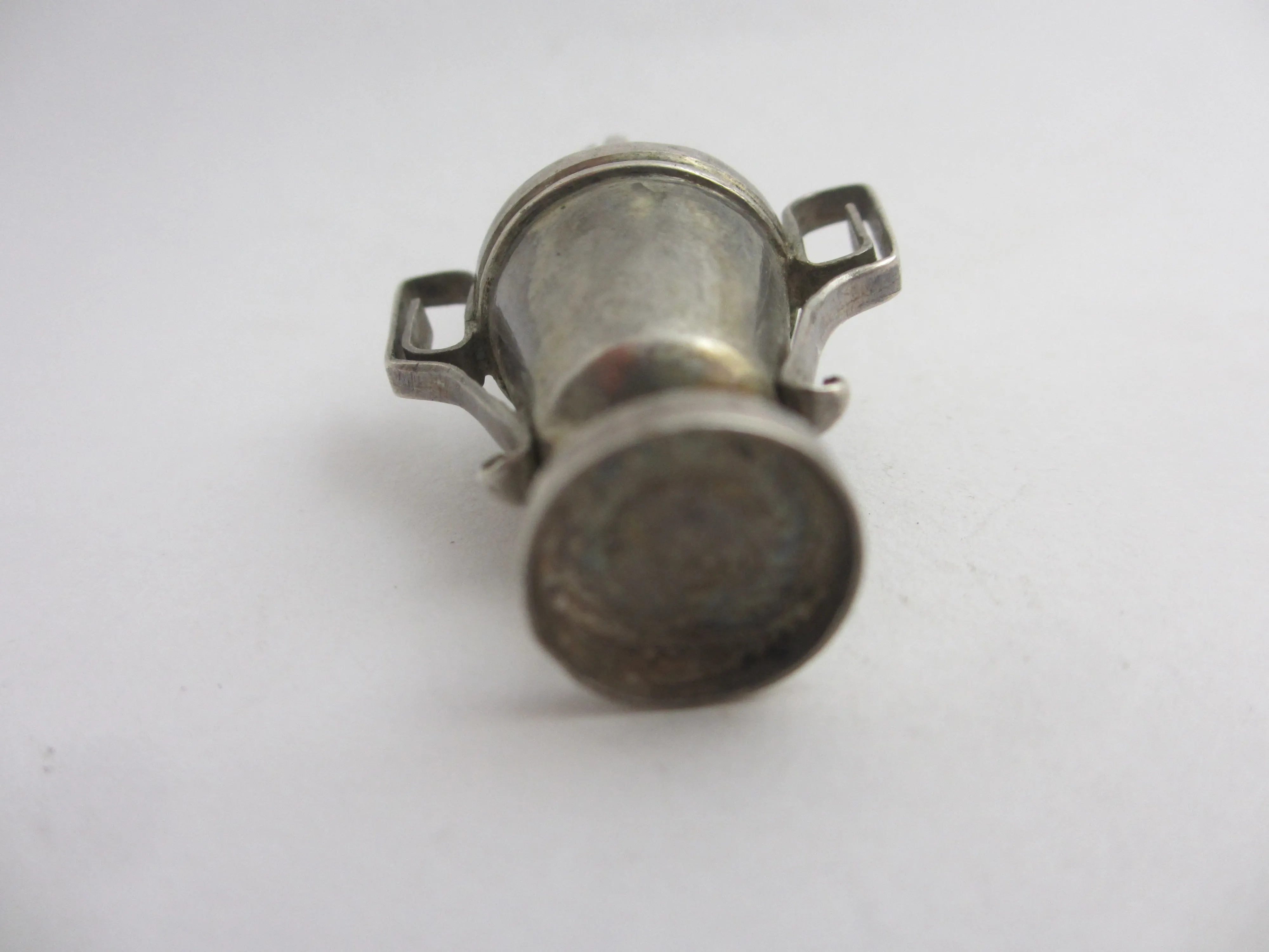 Sterling Silver Urn or Vase Scent Bottle Pendant Vintage Art Deco
