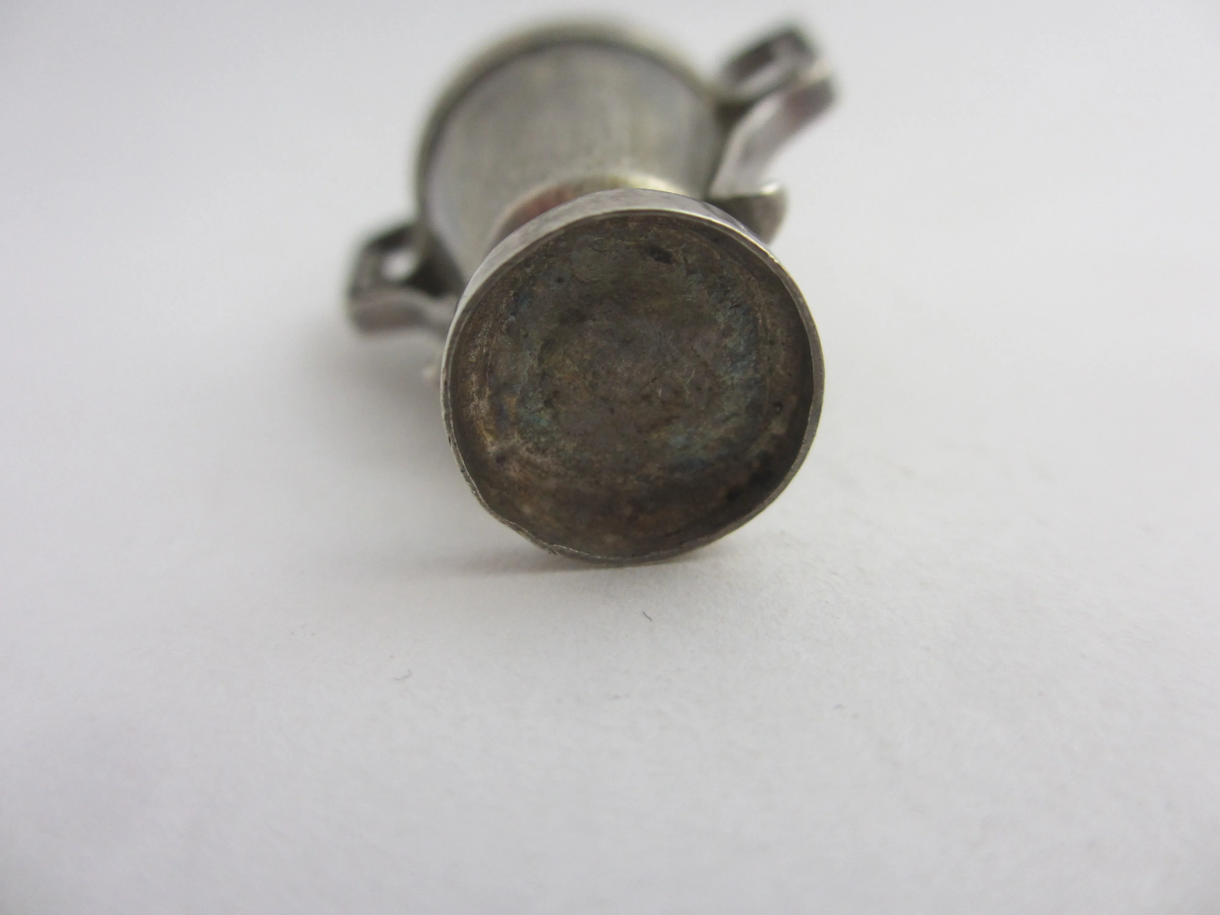Sterling Silver Urn or Vase Scent Bottle Pendant Vintage Art Deco