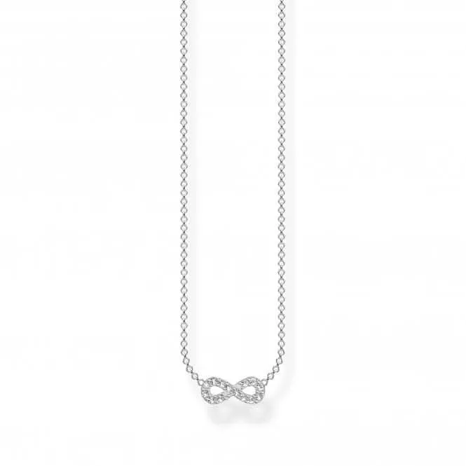 Sterling Silver White Infinity Necklace KE2124-051-14-L45V