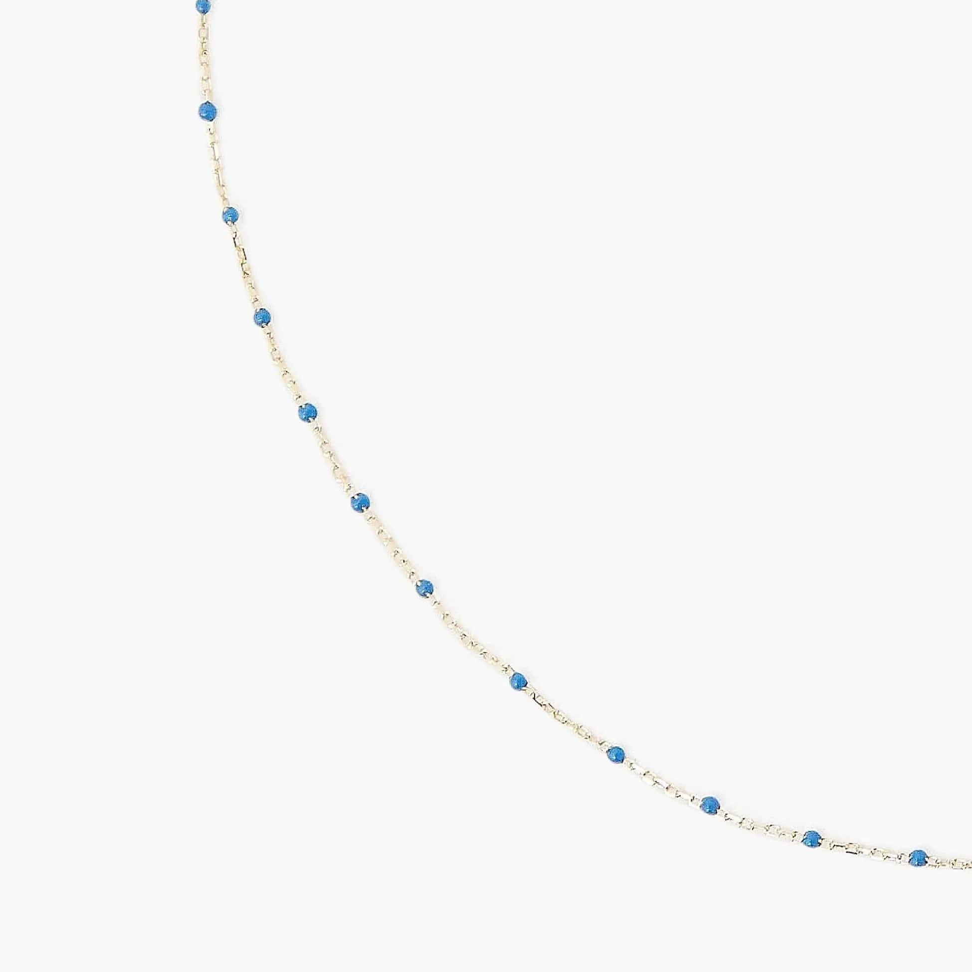 Stone Blue Enamel Bead Necklace