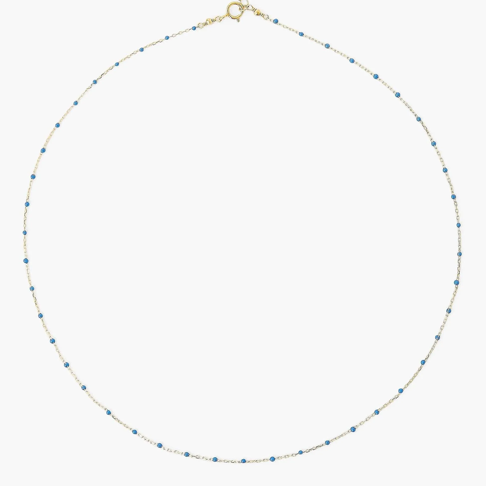 Stone Blue Enamel Bead Necklace