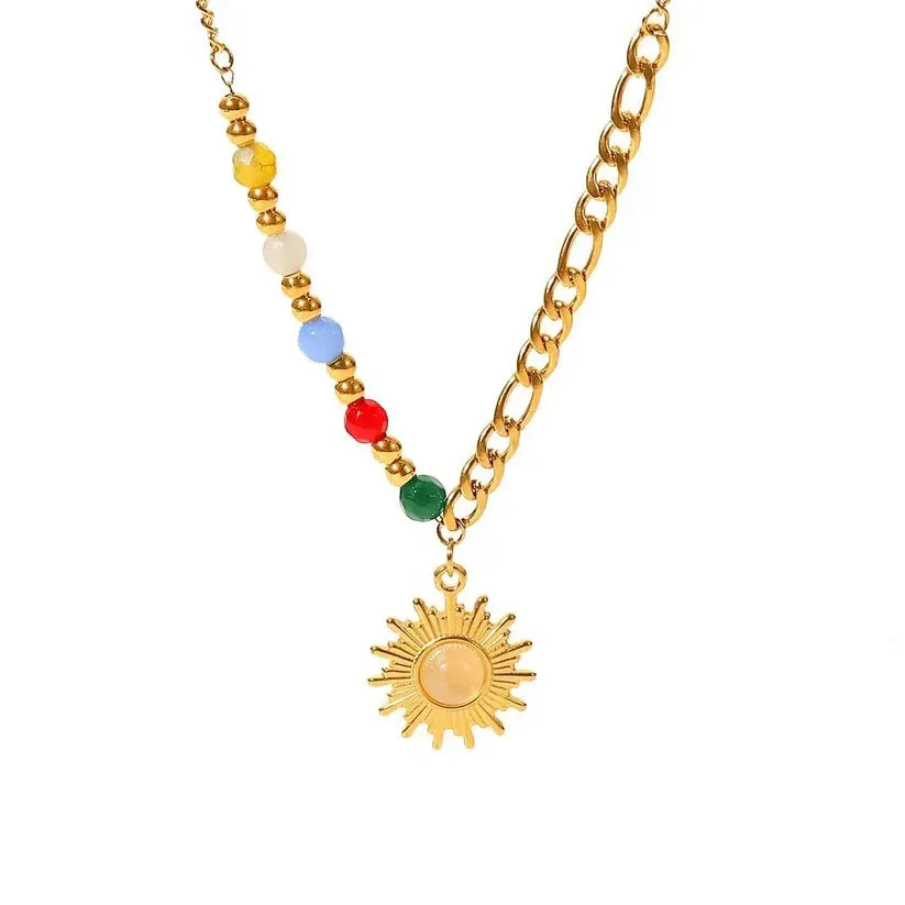 Sunburst Mixed Charm Necklace