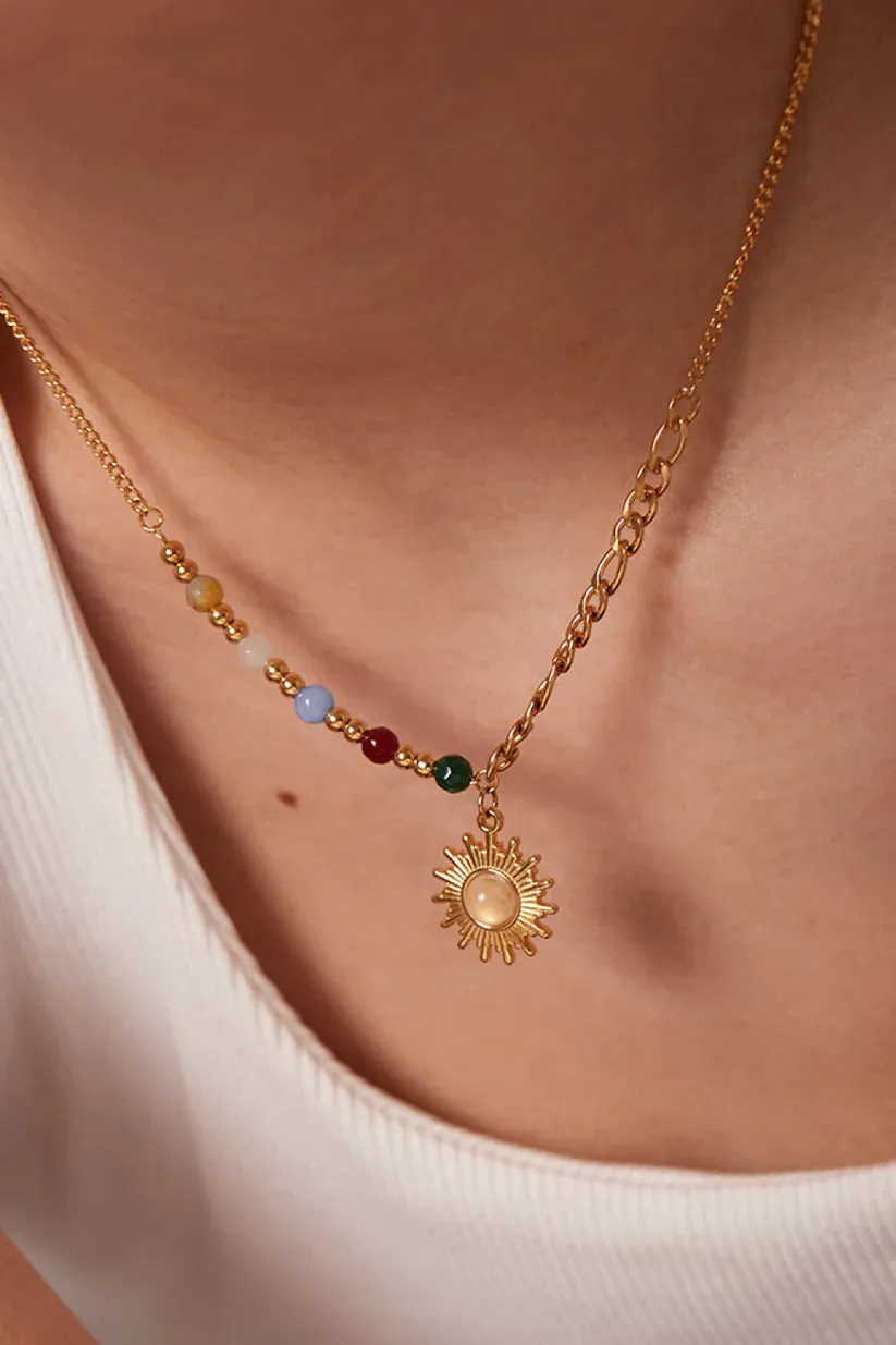Sunburst Mixed Charm Necklace