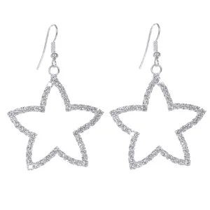 Superstar Crystal Star Silhouette Dangling Earrings