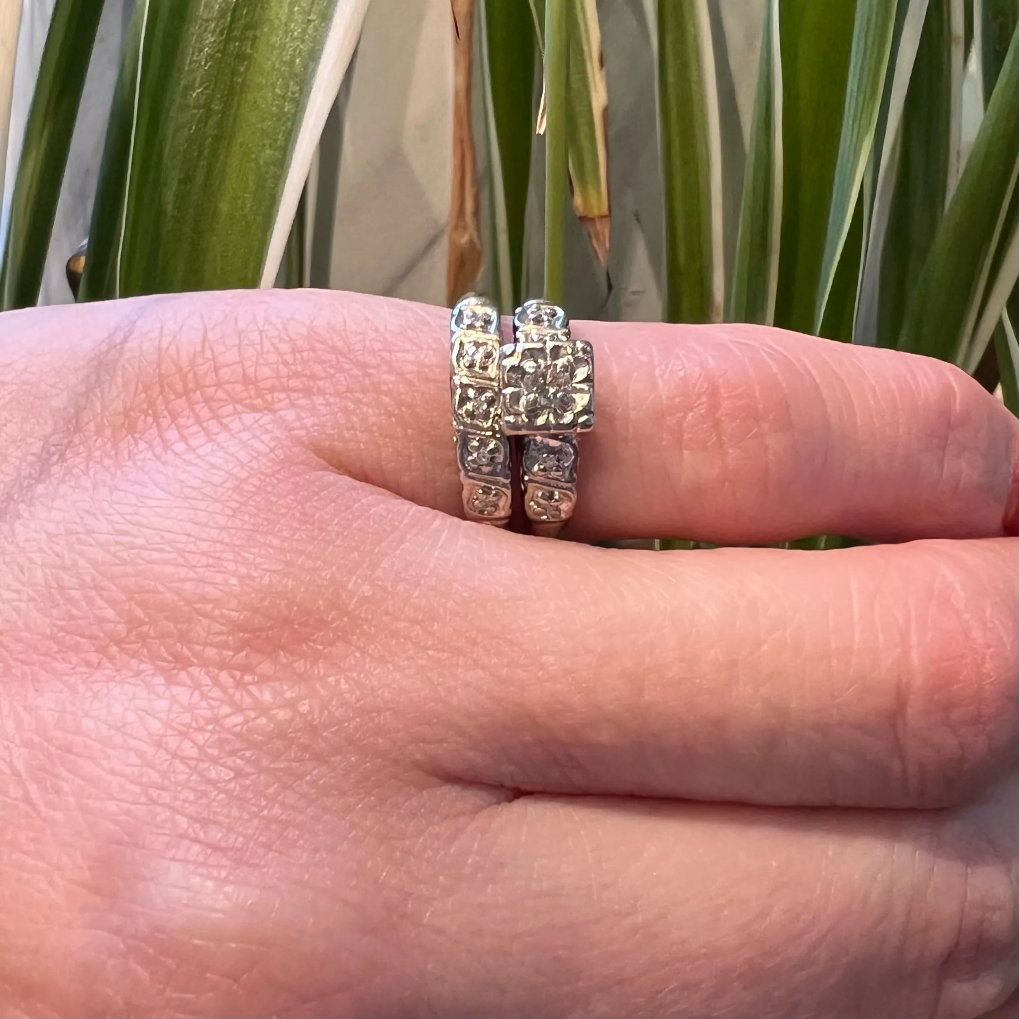 Sweet Diamond Wedding Set in White Gold