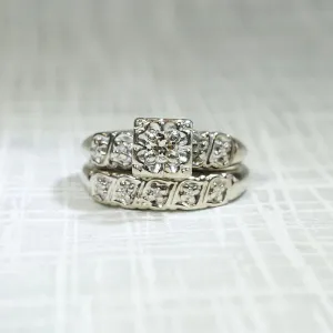 Sweet Diamond Wedding Set in White Gold