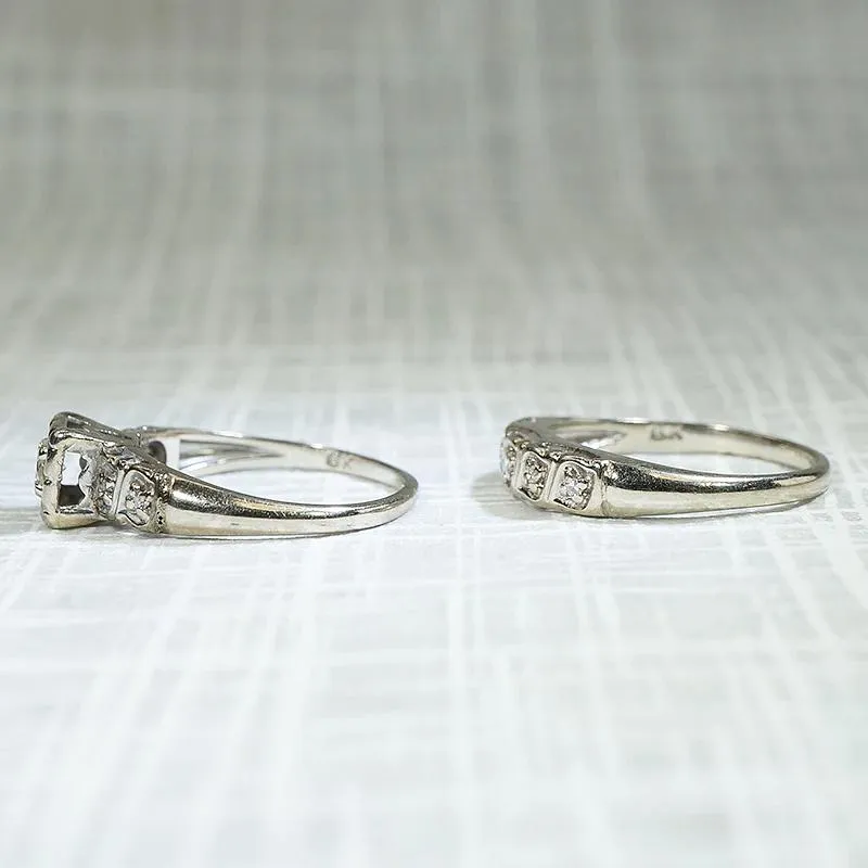 Sweet Diamond Wedding Set in White Gold
