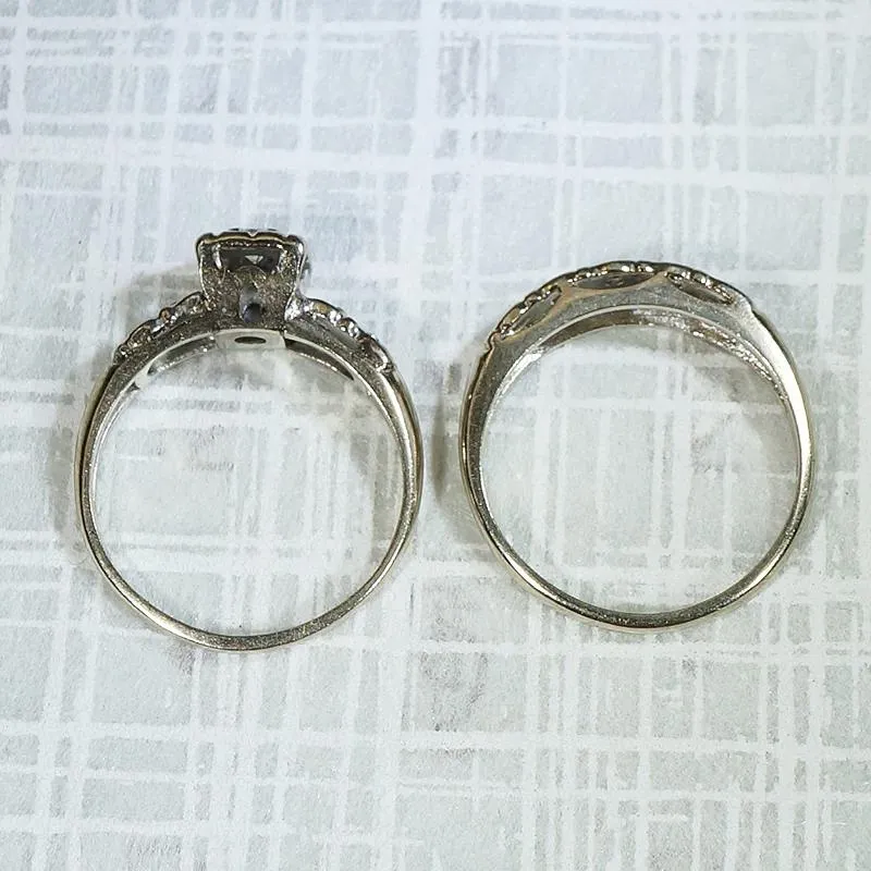 Sweet Diamond Wedding Set in White Gold