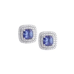 Tanzanite and Diamond Stud Earrings