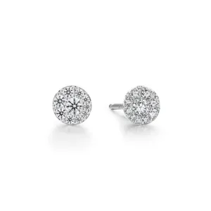 Tessa 0.45-0.55Ct Diamond Cluster Stud Earrings in 18k White Gold
