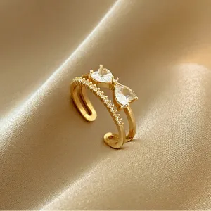 The Theresa Crystal Ribbon Ring