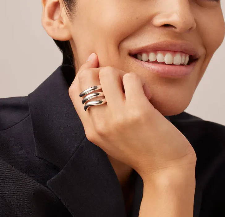The Triple Wave Ring in Silver