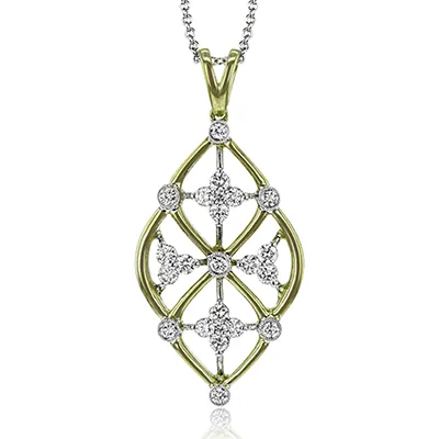 Trellis Pendant Necklace in 18k Gold with Diamonds LP4525 WHITE 18K X